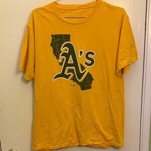 Fanatics Yellow A's / California Short Sleeve Tee size L